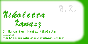 nikoletta kanasz business card
